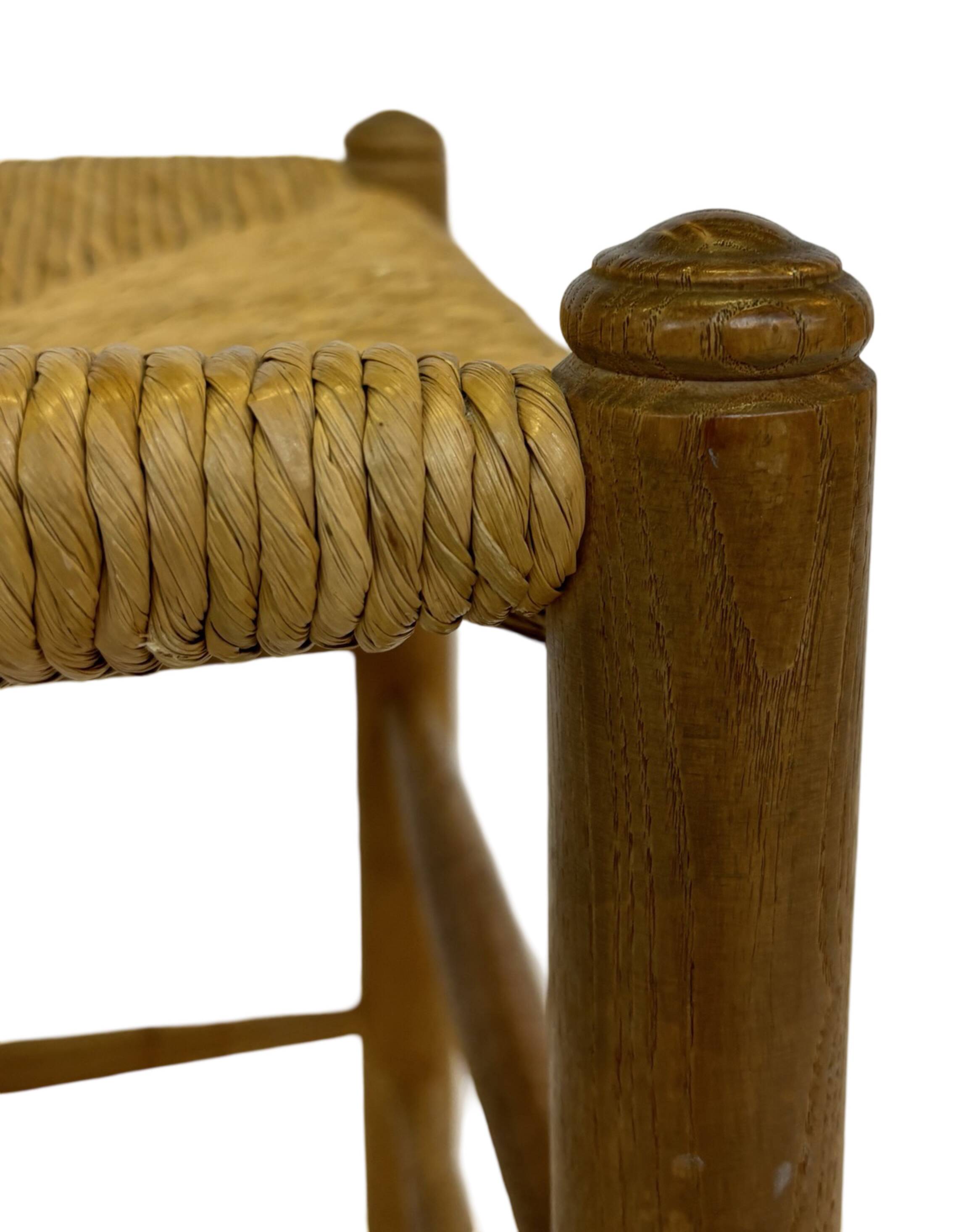 Vintage Danish papercord stool rope beech mid century '60s design