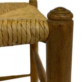 Vintage Danish papercord stool rope beech mid century '60s design