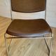 6 chrome sled armchairs Soudexvinyl brown vintage Skaï 70s
