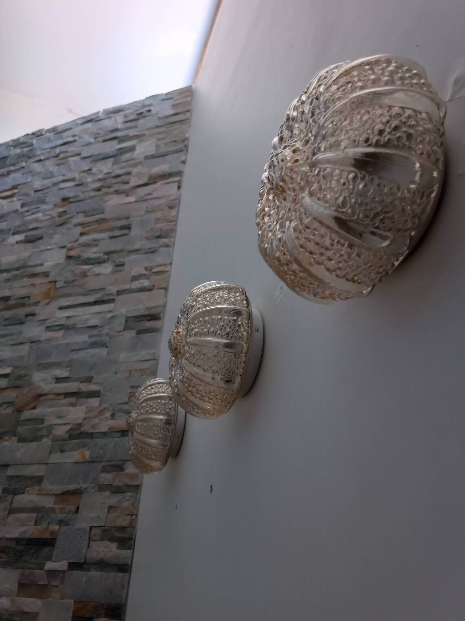 Bubble wall lights by Helena Tynell for Glashutte Limburg 1970s