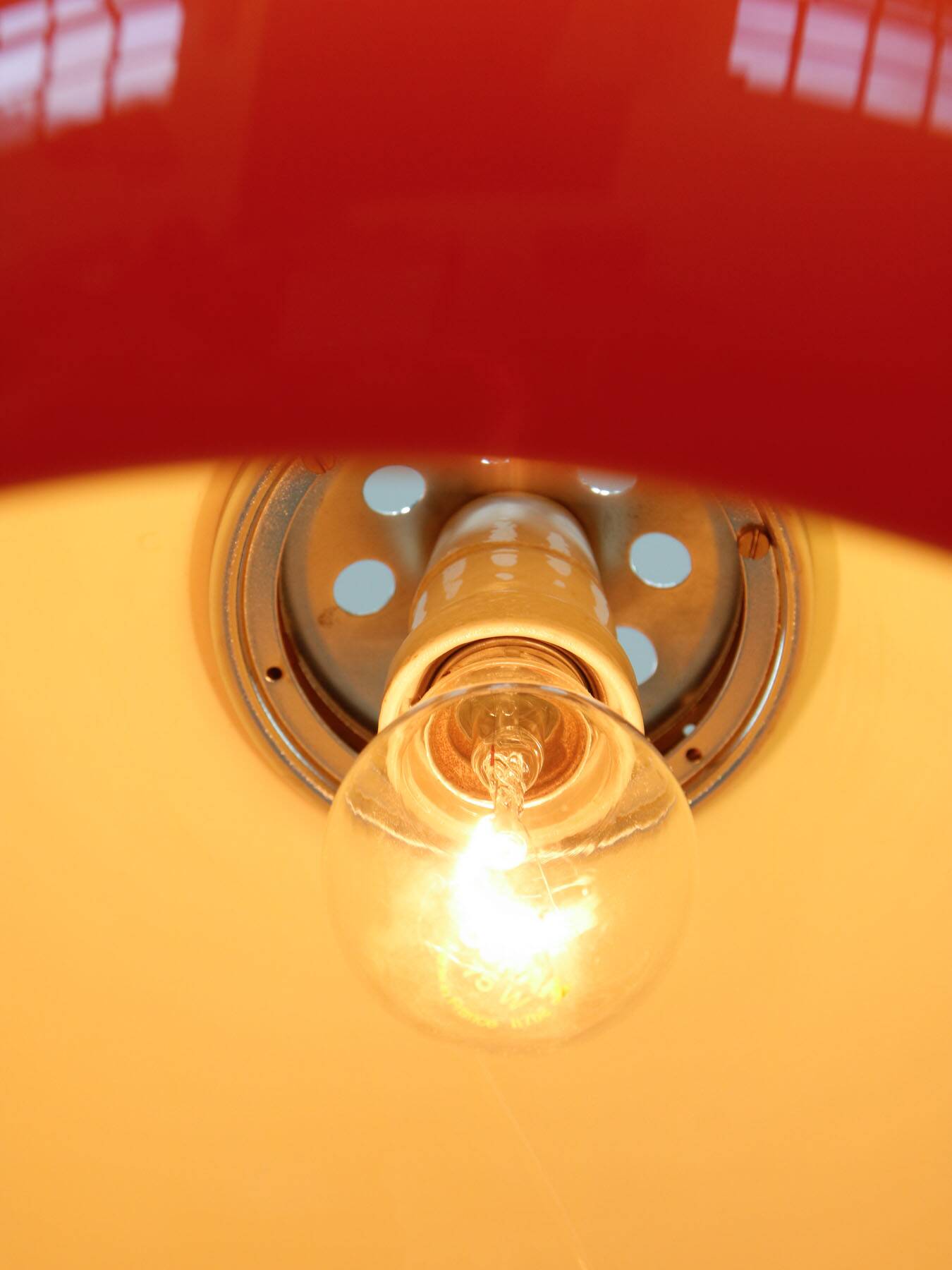 Space Age Orange Jolly Pendant Lamp from Guzzini, 1960s