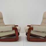 Pair of Mid-century Design Rocking Armchairs,1980's.