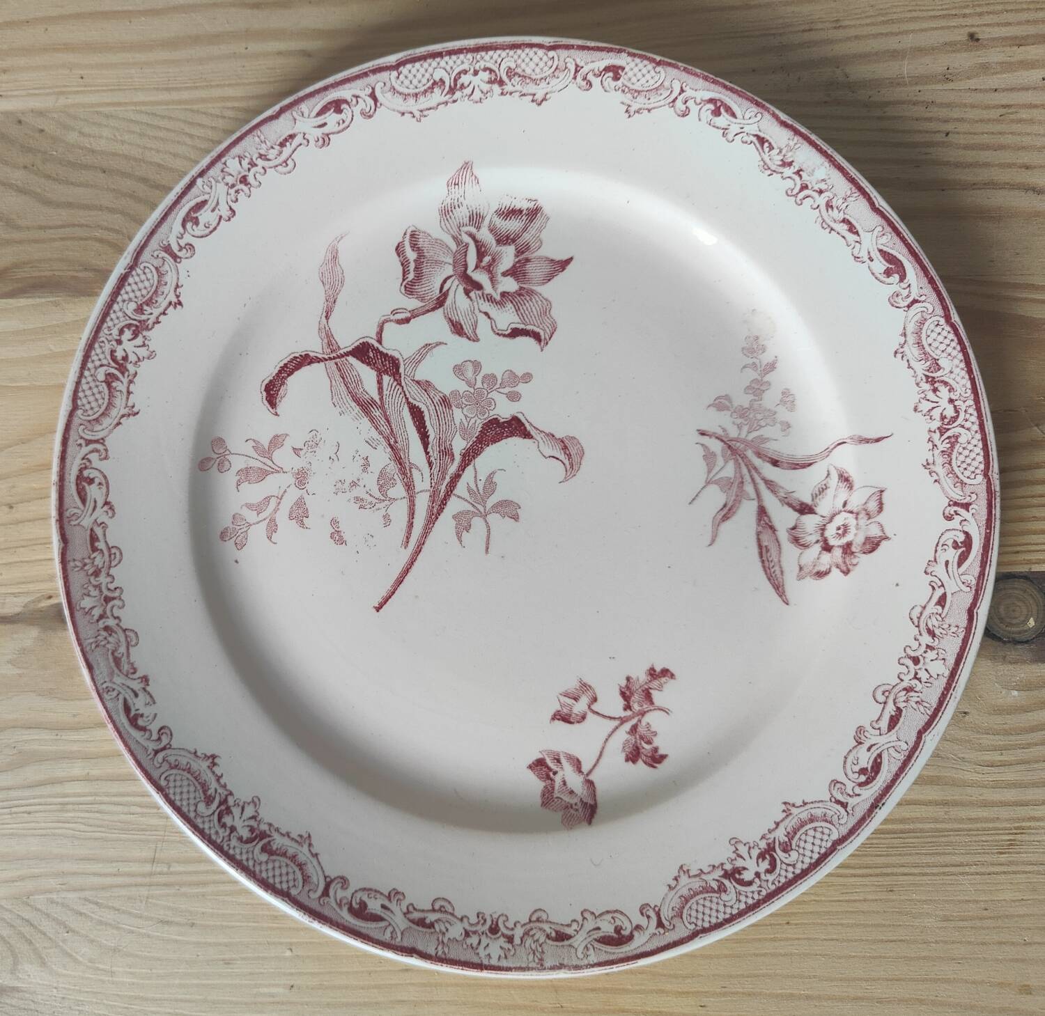 6 assiettes à dessert modèle Fontanges par Sarreguemines