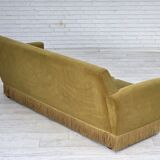 1970s, Danish 3-seater sofa, original light green furniture velour.