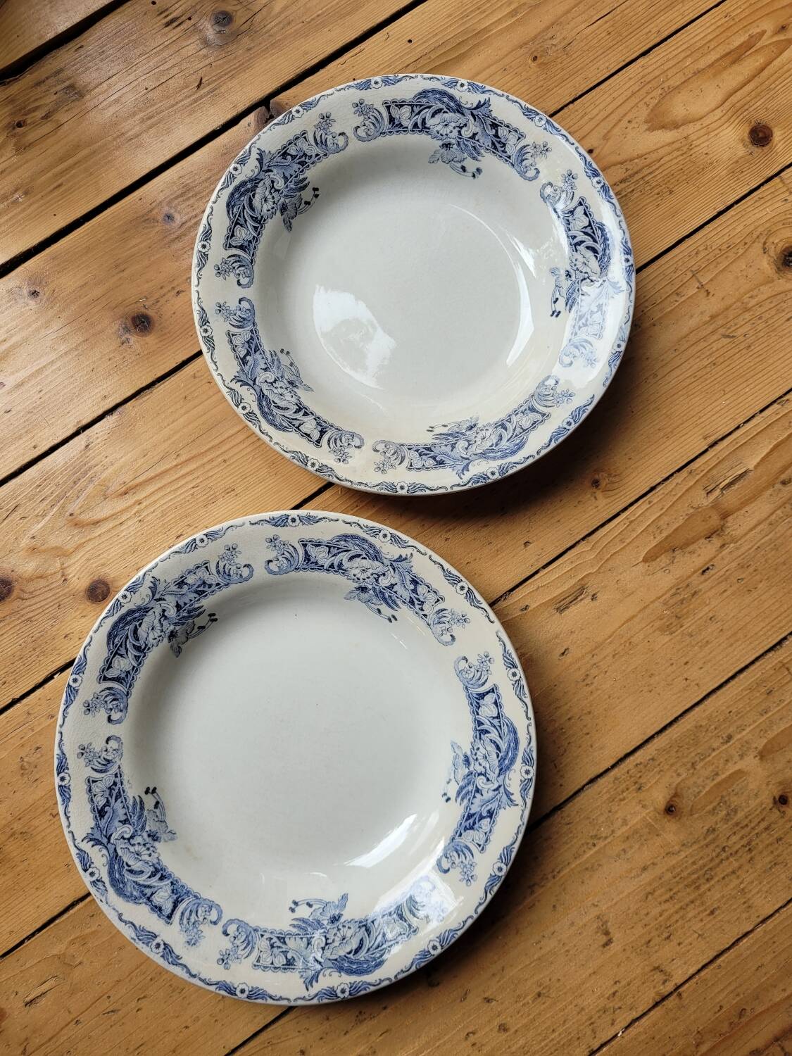 9 Ceylan soup plates from Creil and Montereau Labrador