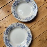 9 Ceylan soup plates from Creil and Montereau Labrador