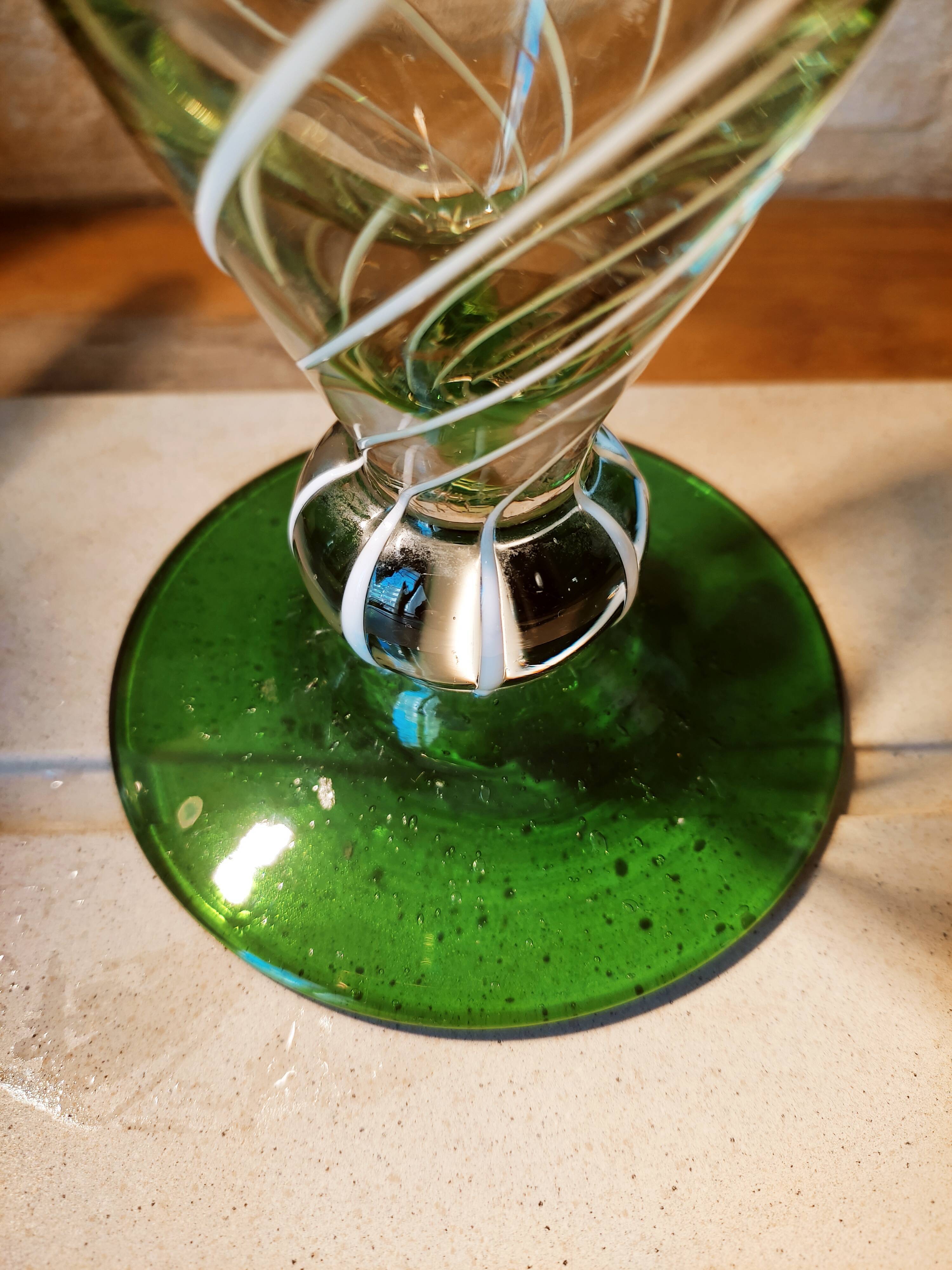 Vase in gradients of green Murano
