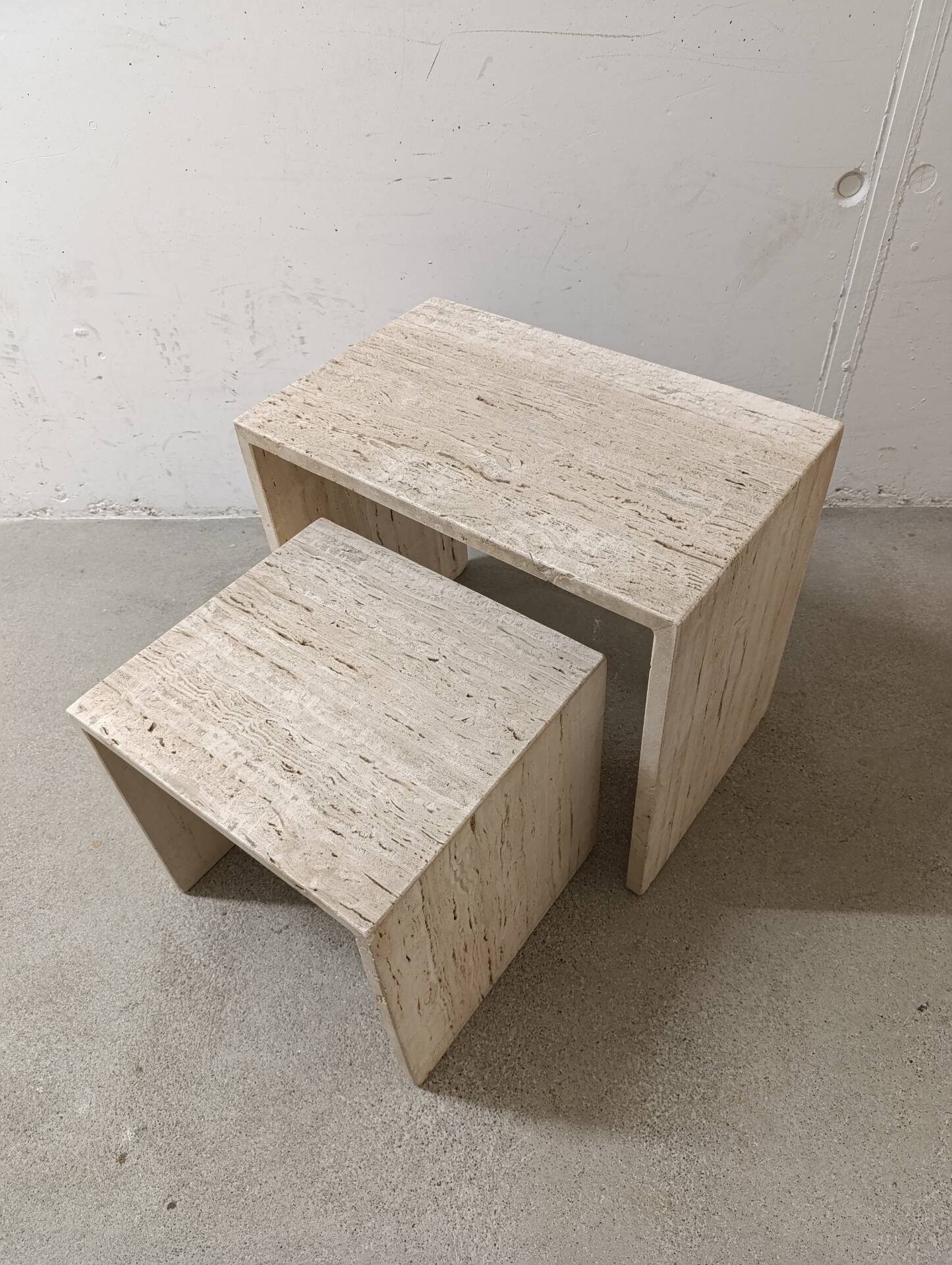 Nested tables in travertine