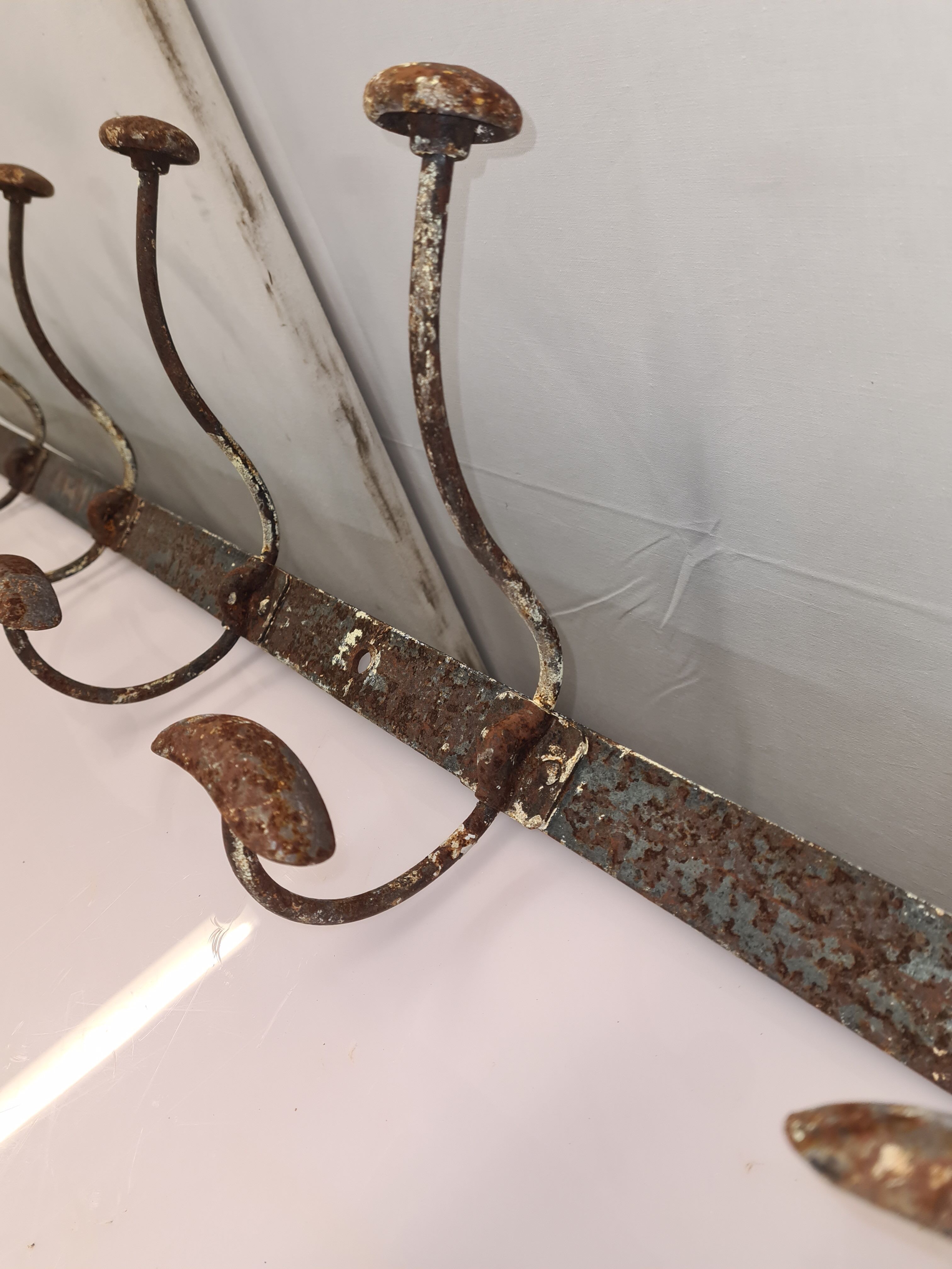 Iron school coat rack