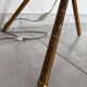 Diabolo floor lamp from the 1950s - brass & rattan - Lunel style - vintage design