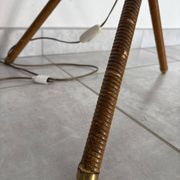 Diabolo floor lamp from the 1950s - brass & rattan - Lunel style - vintage design