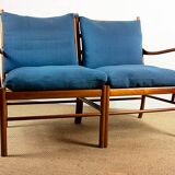 Danish 2-seater sofa in mahogany and cane by Ole Wanscher, 1960.