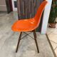 A dsw fiber red orange dowel walnut eames herman miller vintage 70 chair