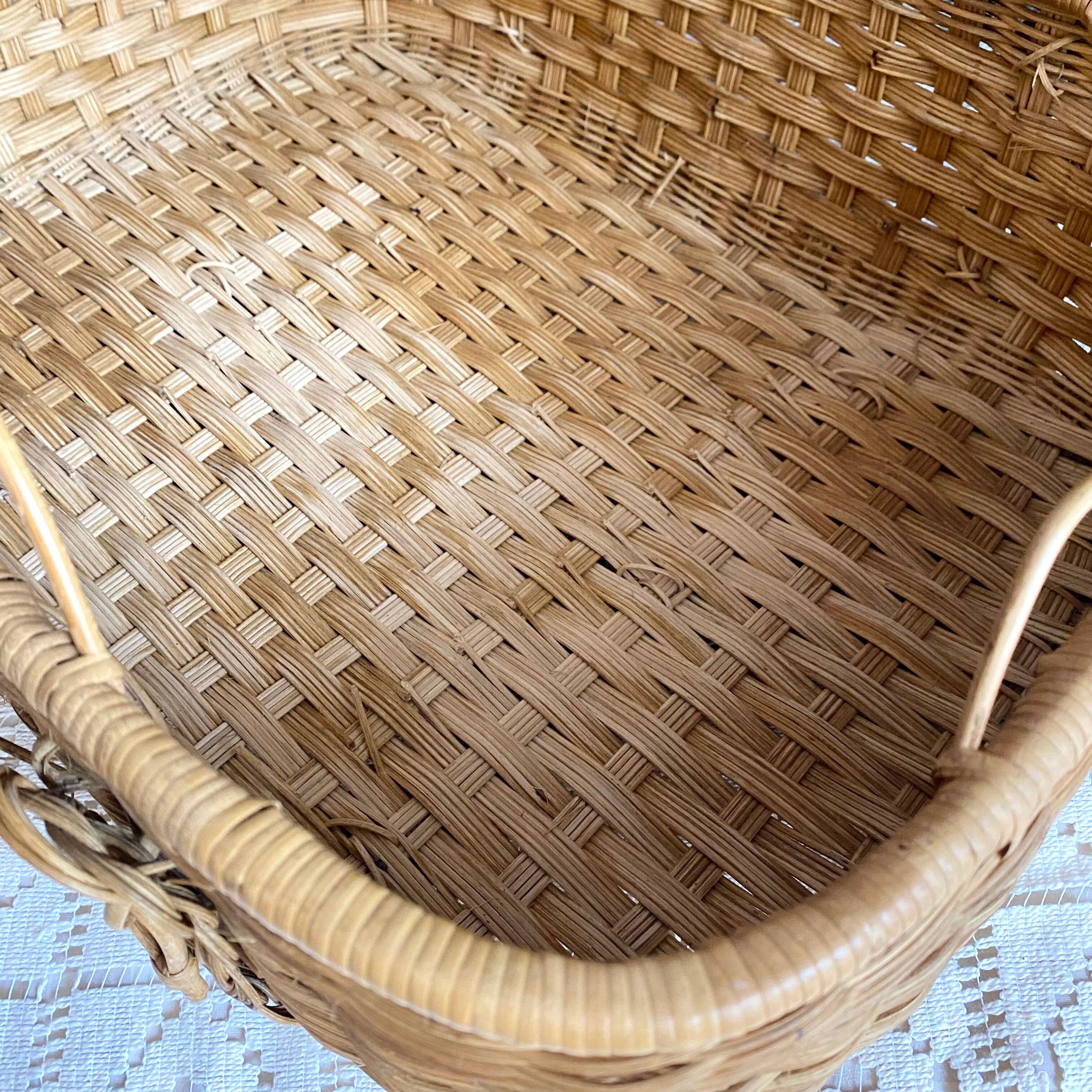 Vintage rattan suitcase