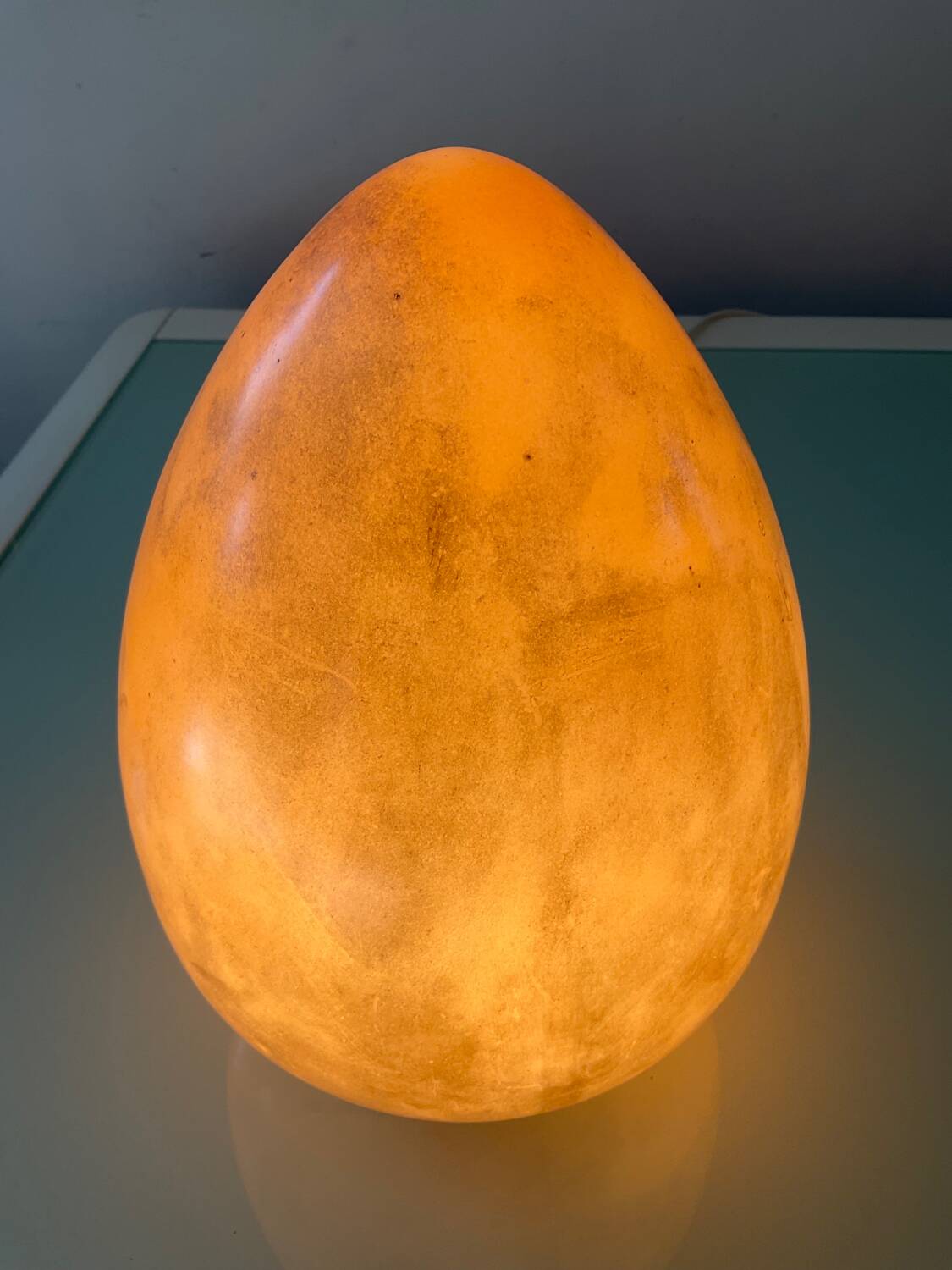 Vintage glass paste egg lamp from the 70s-80s