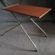 Danish teak and aluminium adjustable wine or side table, 1960s
