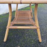 Audoux coffee table, rattan & earthenware