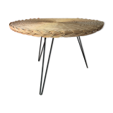Wicker coffee table tripod base