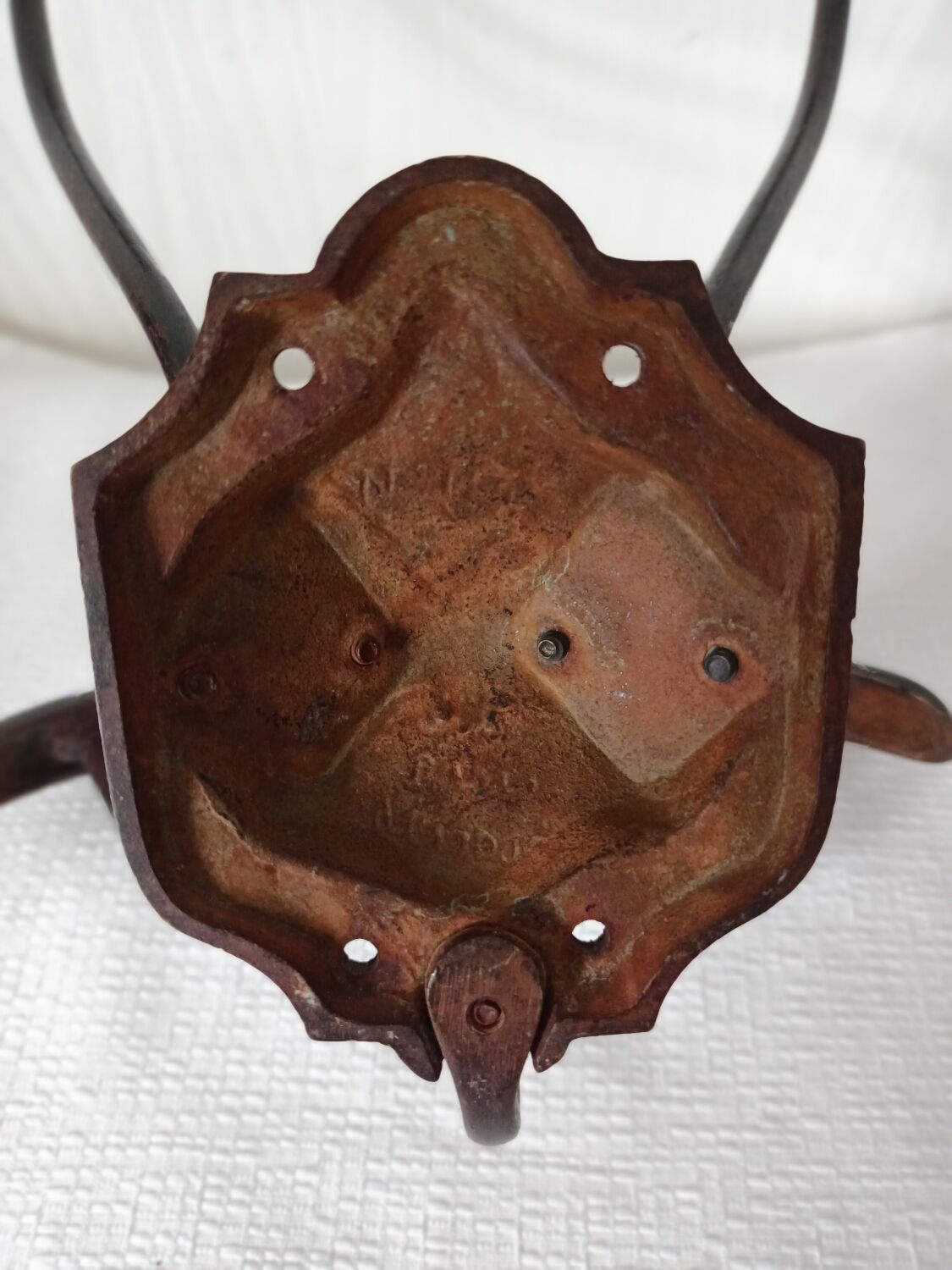 Old wall door in handmade cast iron signed