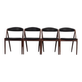 Ensemble de quatre chaises en teck, design danois, années 1970, designer : Kai Kristiansen