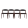 Set of four teak chairs, Danish design, 1970s, designer: Kai Kristiansen