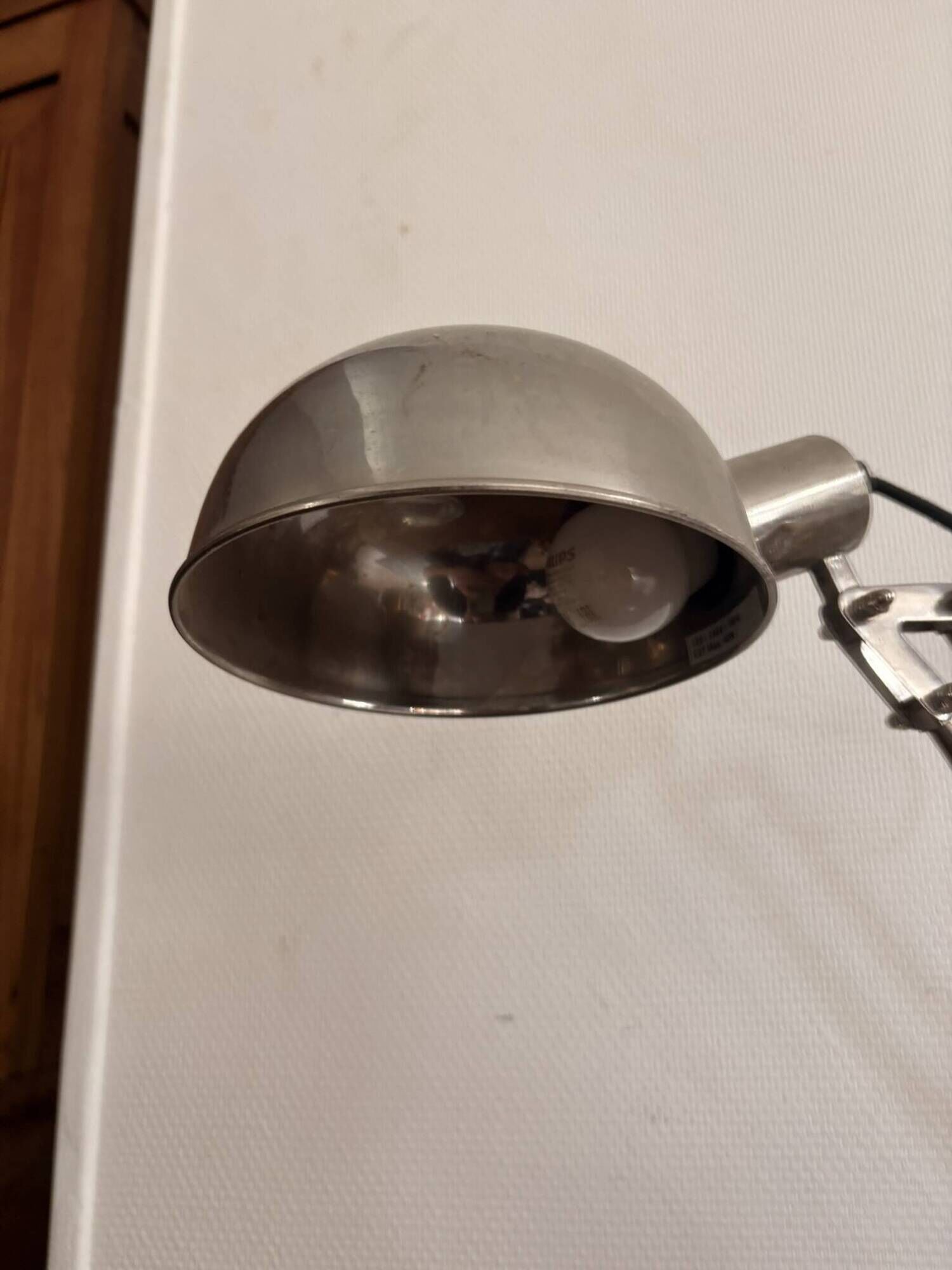 Lampe Architecte Bureau Double Bras Articulée Métal Chromé Bauhauss