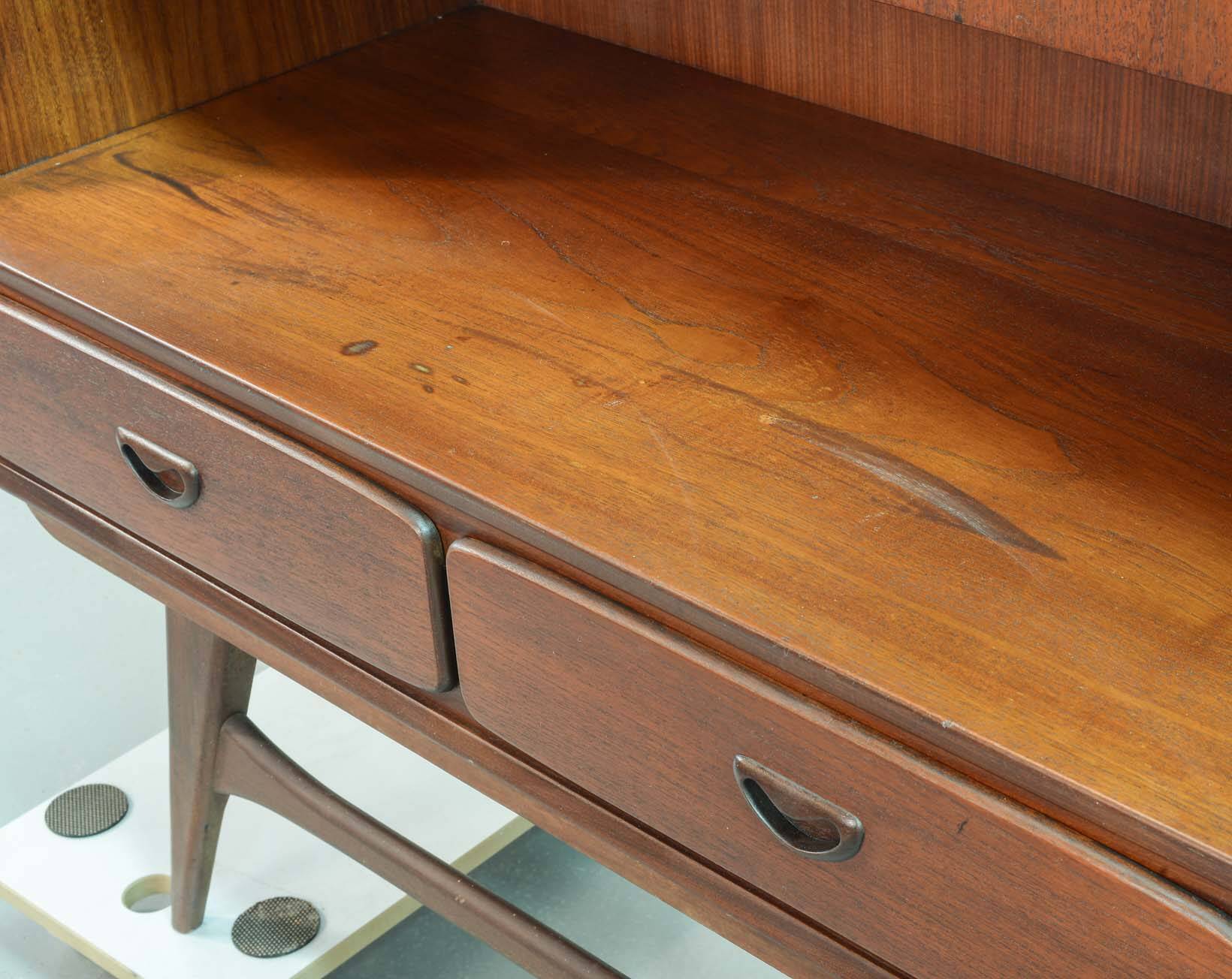 Louis van Teeffelen Vintage Design Teak Wooden High Sideboard for Webe 60s