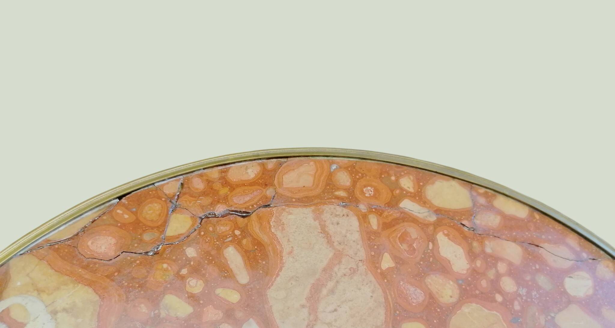 Table d'appoint / sellette / guéridon à l'antique - Bois, bronze et marbre