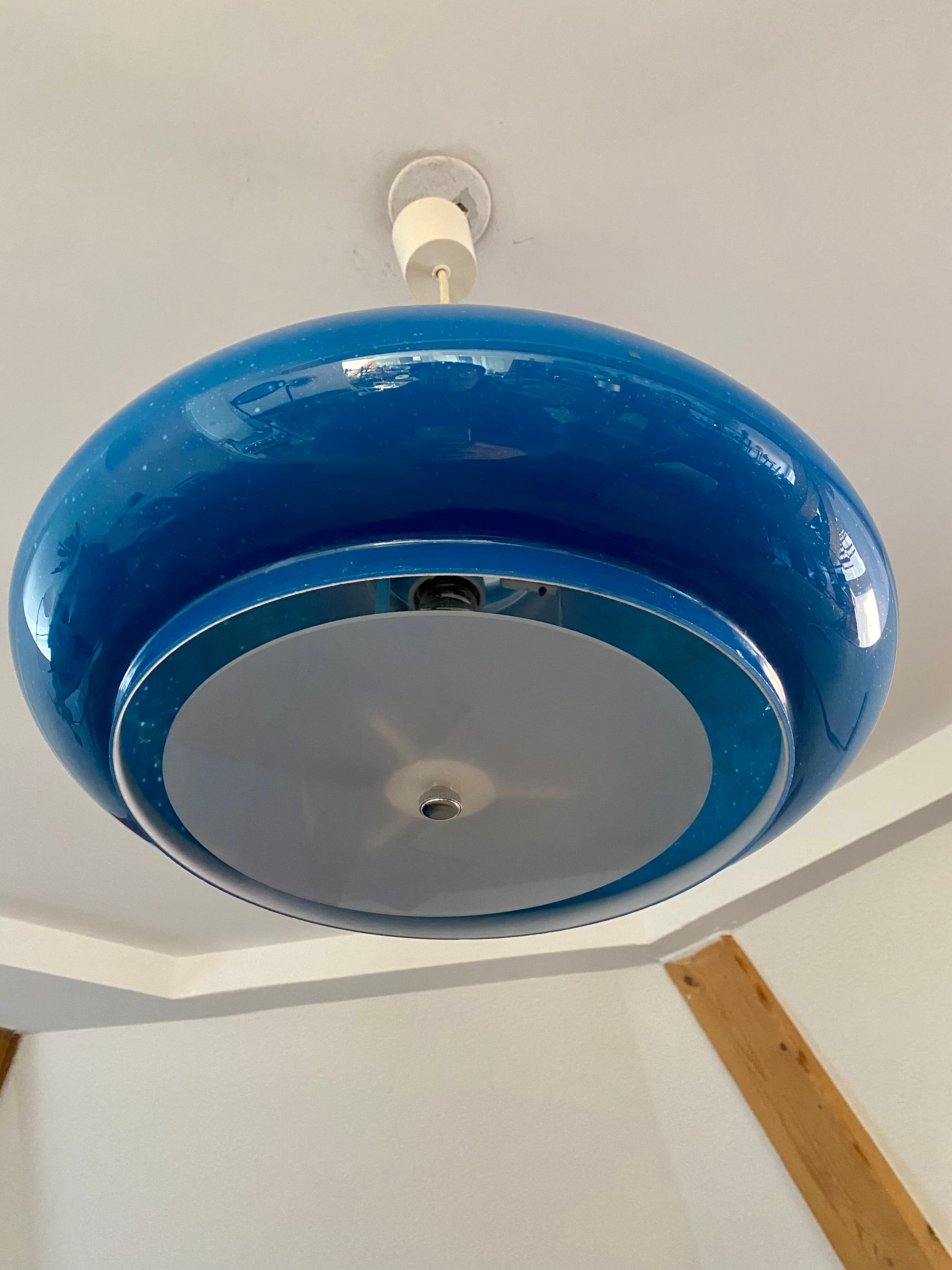 Old scandinavian lamp blown glass raak bowl
