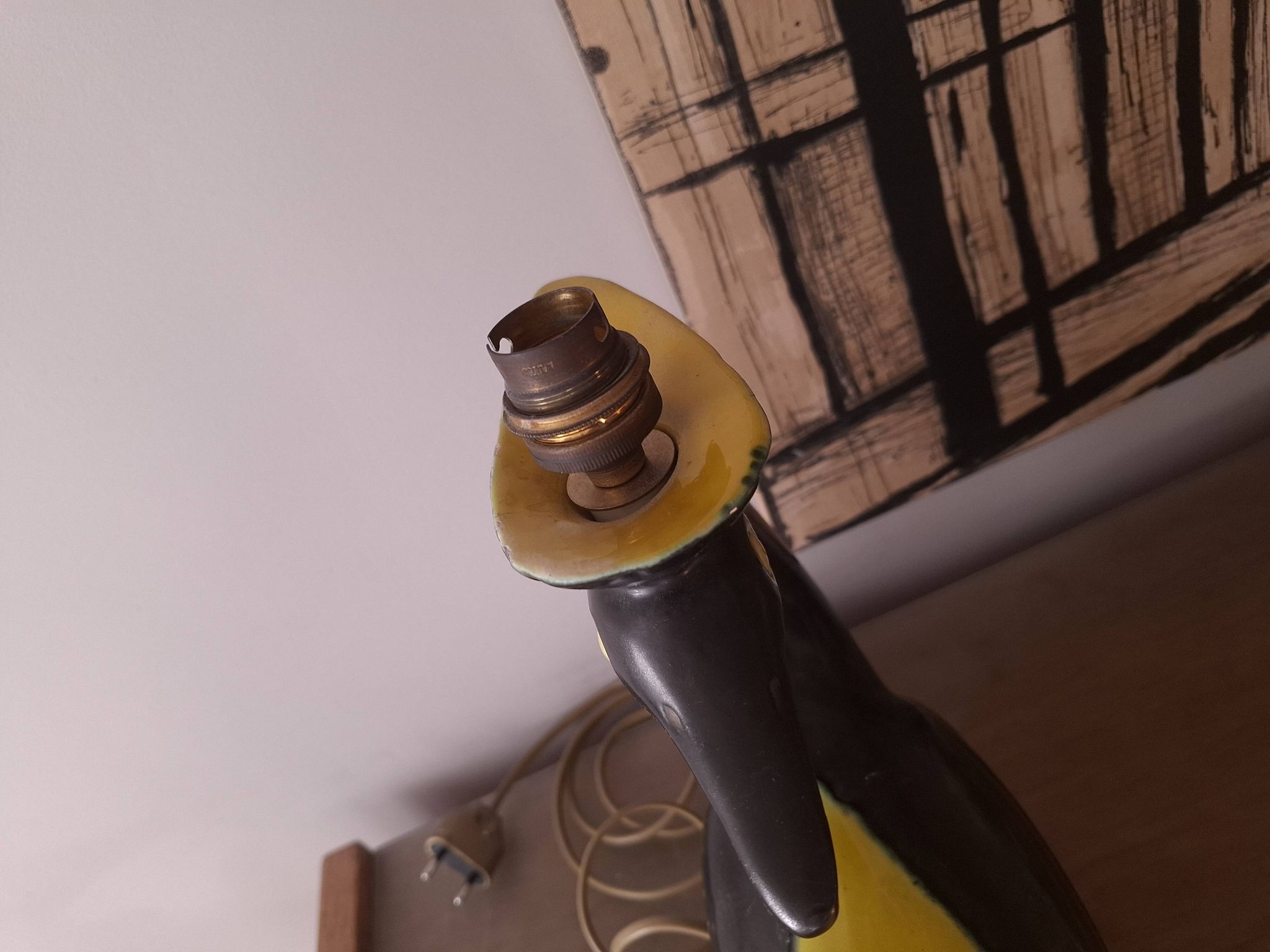 Pied de lampe en ceramique annees 50's