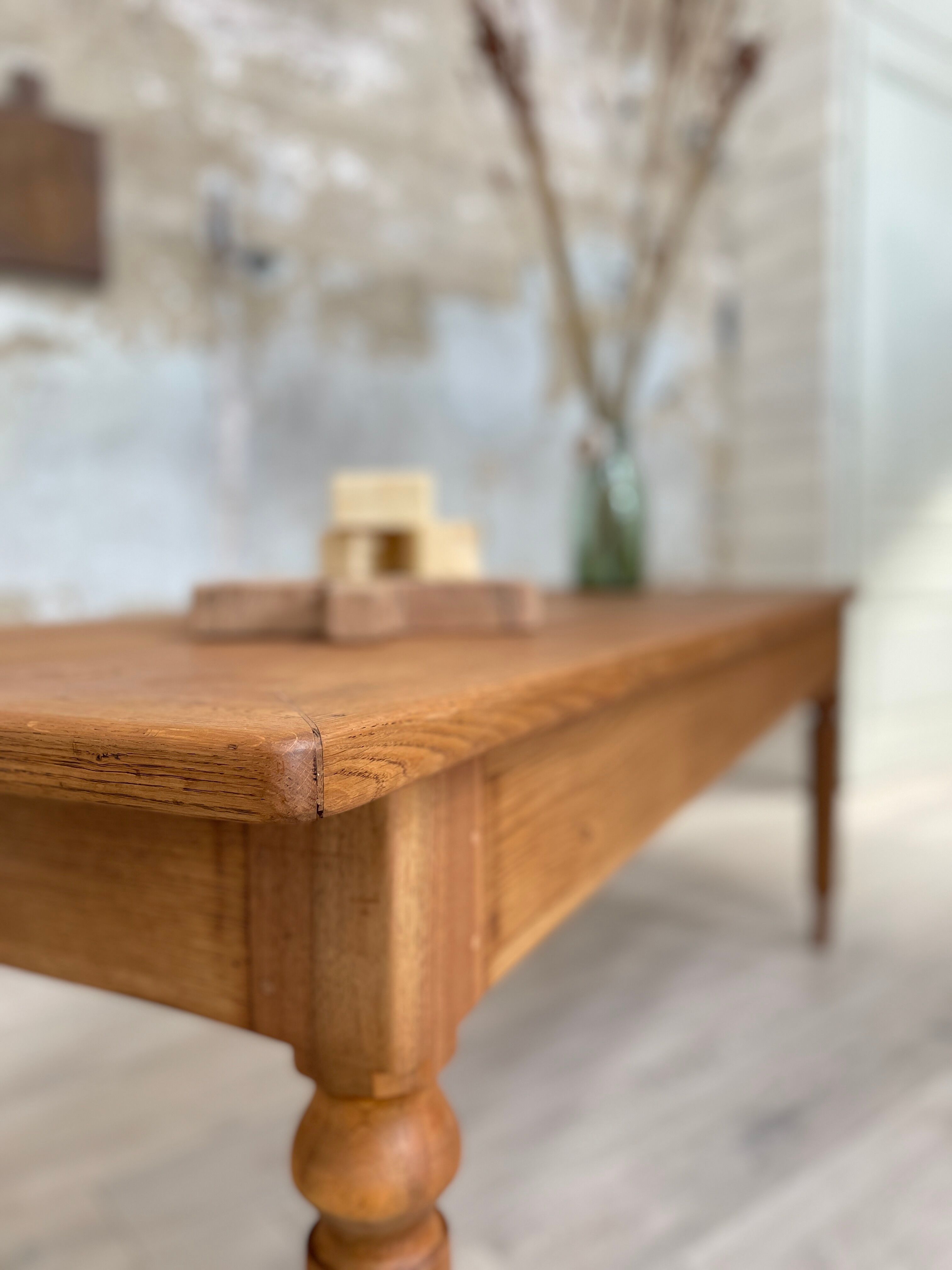 Solid wood farmhouse table