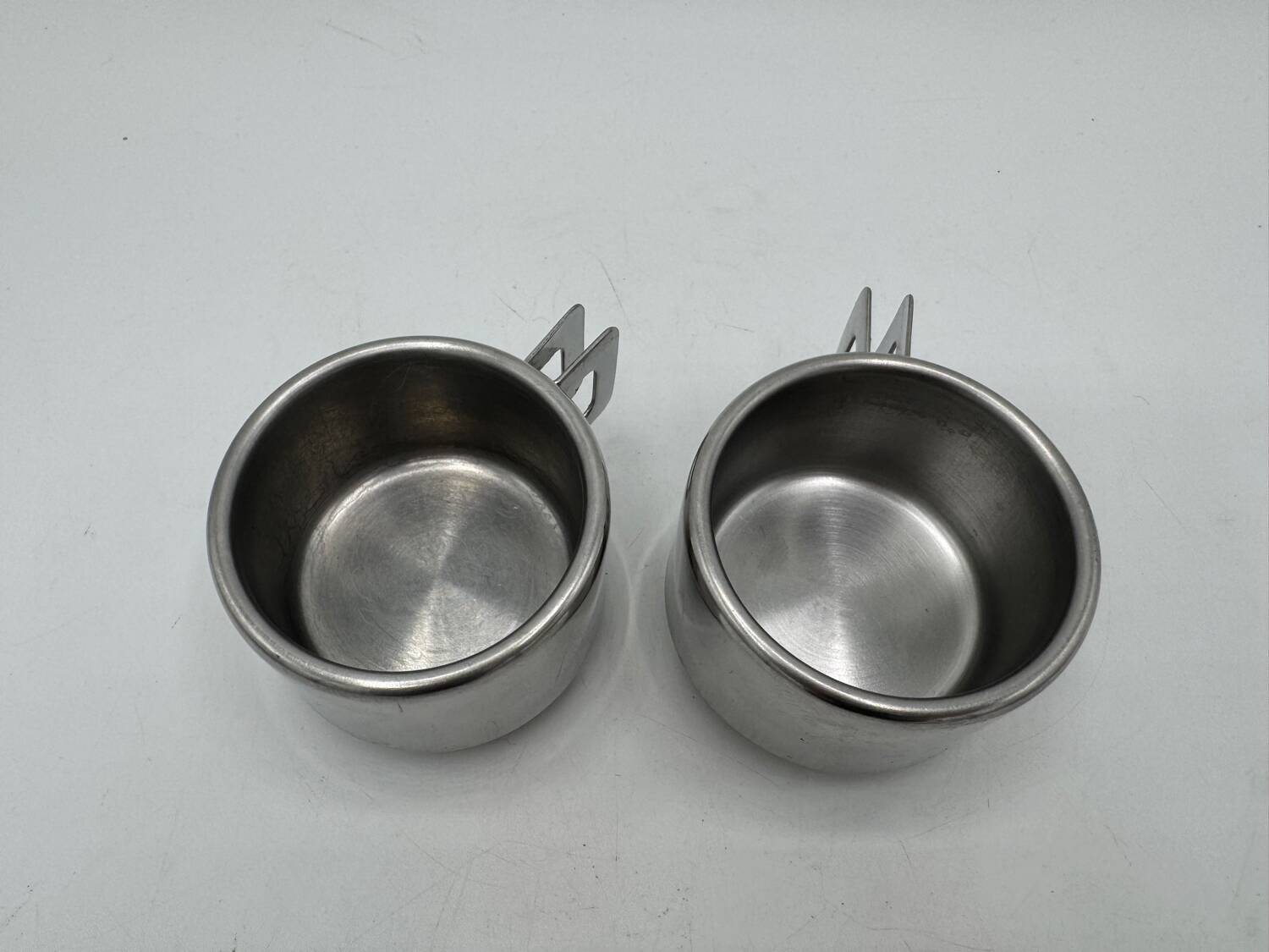 Set of vintage stainless steel cups