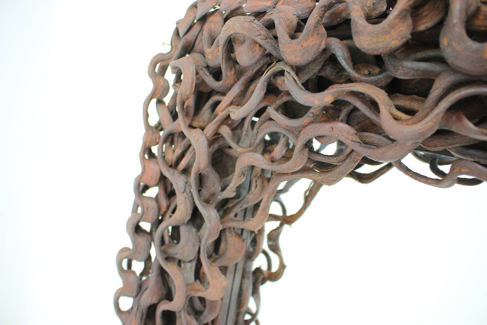 Large Mid-Century Tropical Wood Wall or Floor Mirror