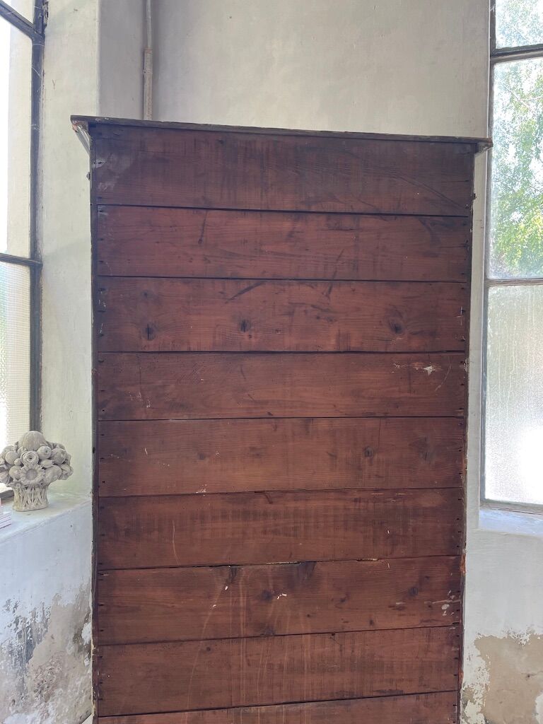 Blue patinated cap cabinet