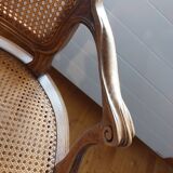 Louis XV style caned armchair