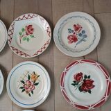 13 mismatched antique dessert plates
