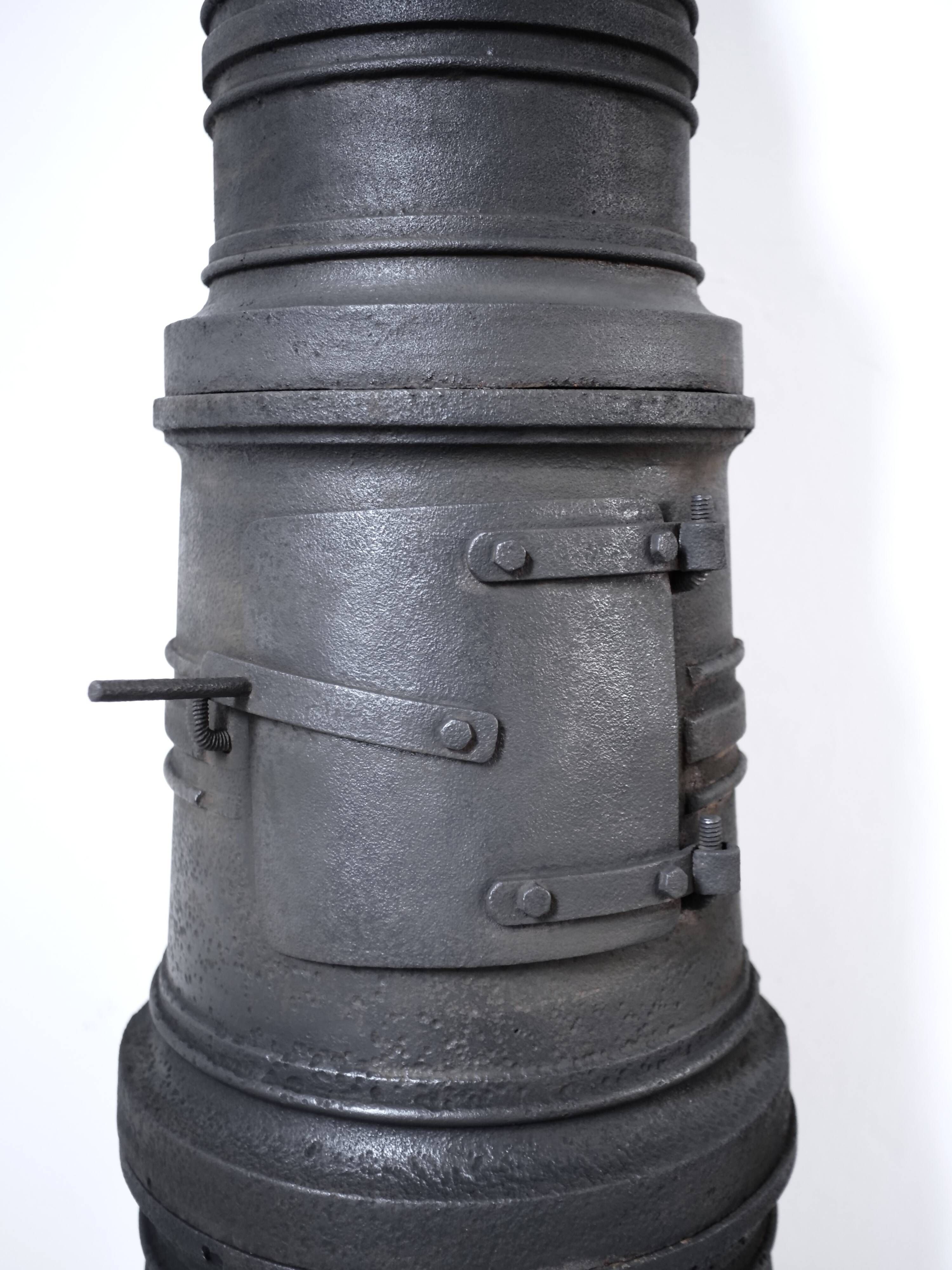 Workshop cast iron stove, late 19th century, raw wabi-sabi design.