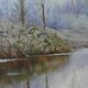 Oil on old landscape panel