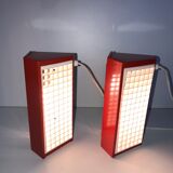 Pair of Ikea metal wall lights type V204 red