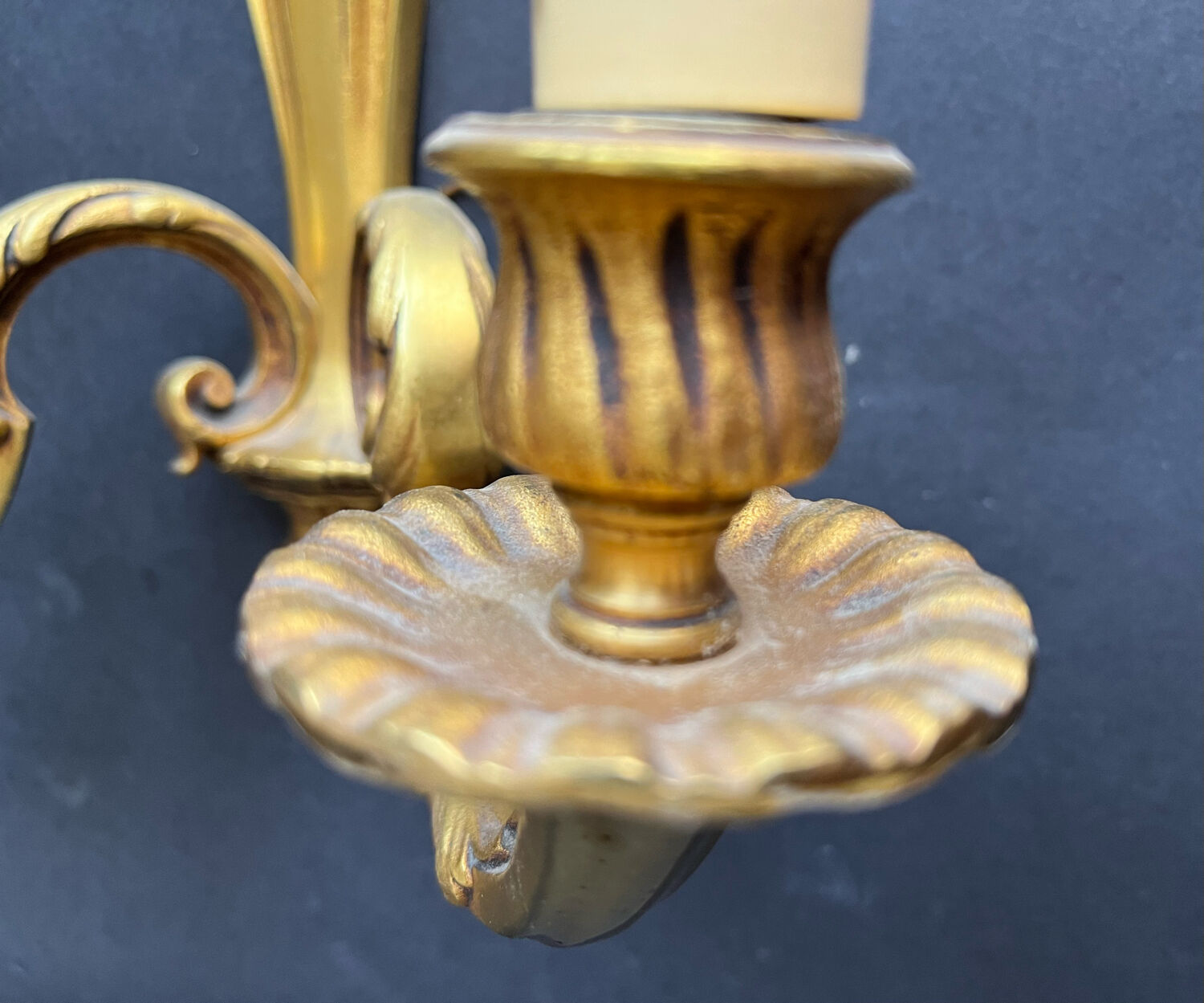 Pair of gilded bronze sconces