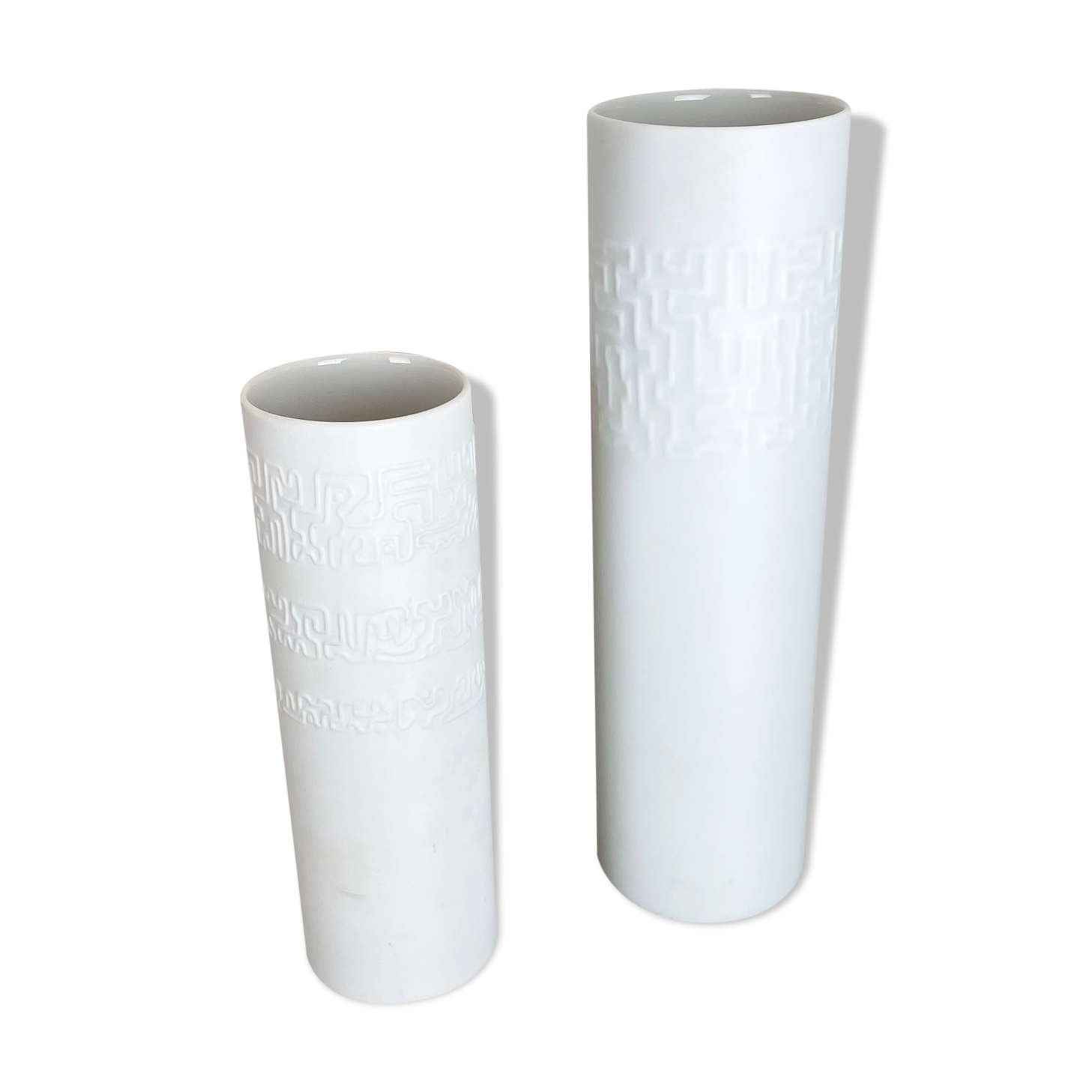 Set of 2 Abstract porcelain Vases by Cuno Fischer for Rosenthal, Germany, 1980s