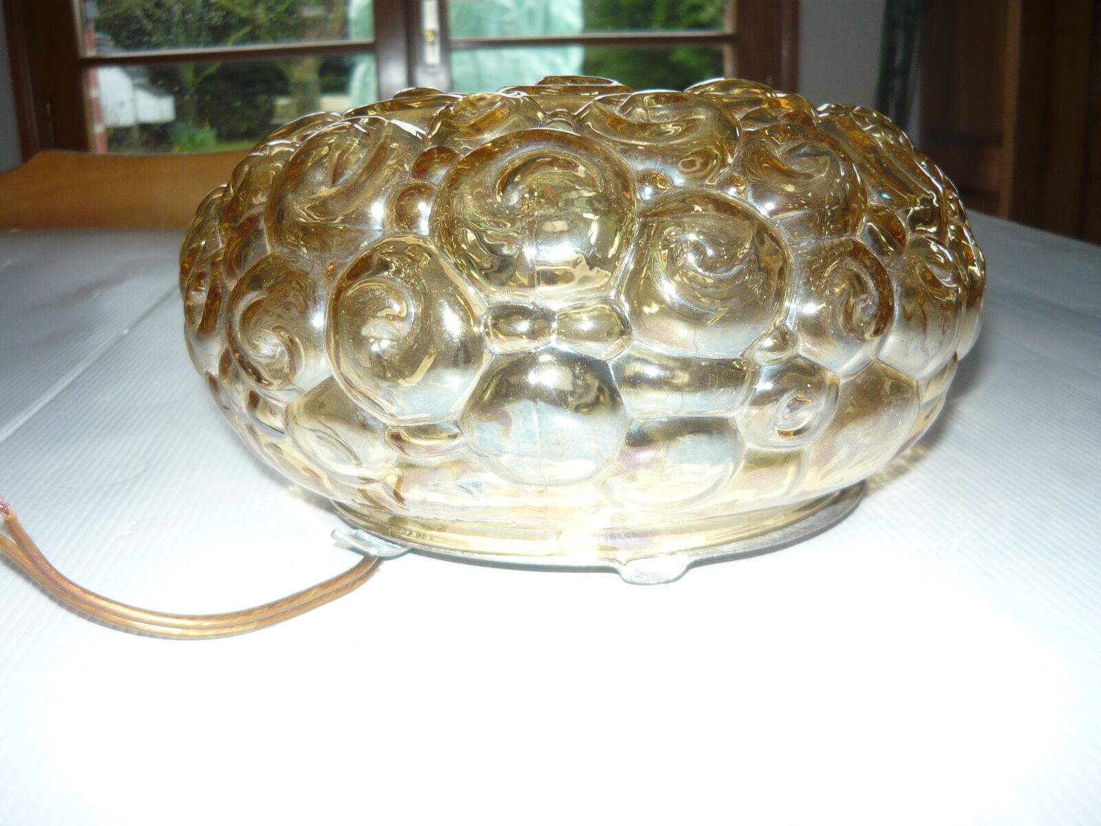 Moulded glass ceiling lamp, 50s/60s