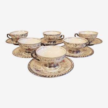 6 cups + vintage saucers Rudolf Wachter Bavaria