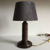 Vintage wood geometric lamp