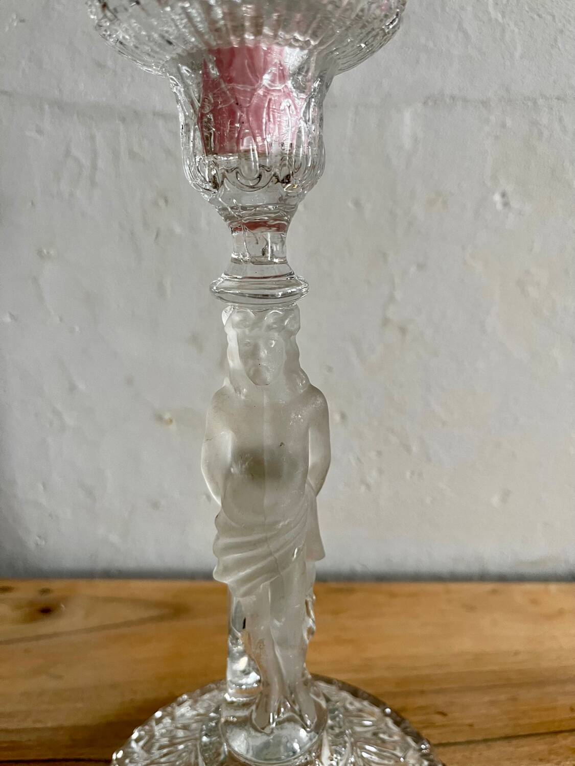Glass candle holder