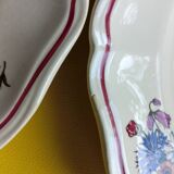 4 Digoin Sarreguemines “Agreste” flower pattern dinner plates