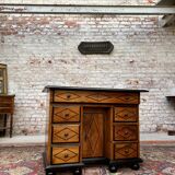 Moneychanger's desk in walnut and wooden net of Louis XIV period late seventeenth century
