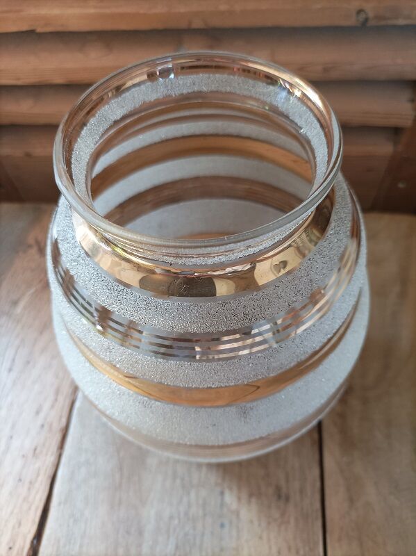 Art Deco glass vase gilded glassware Fains