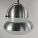 Large pendant lamp in brushed metal and opaline glass, Italy 1970s