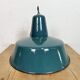 Large Industrial Petrol Enamel Factory Pendant Lamp, 1960s